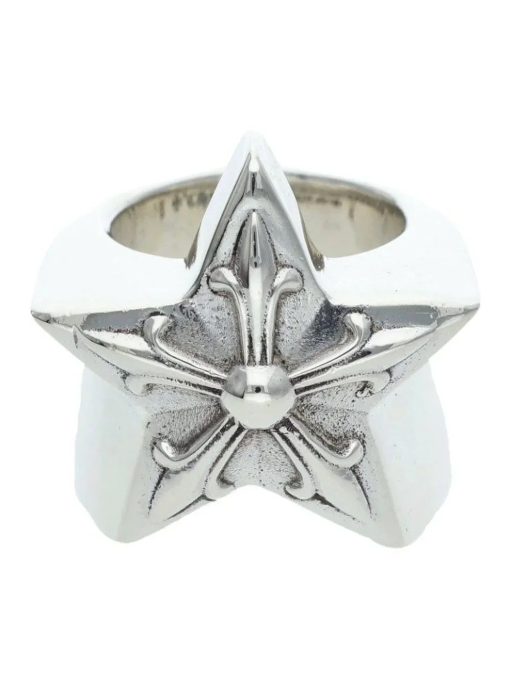 Chrome Hearts Str Large Star Silver Ring